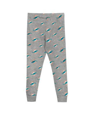Preschool Heather Gray Miami Dolphins Long Sleeve T-Shirt and Pants Sleep Set