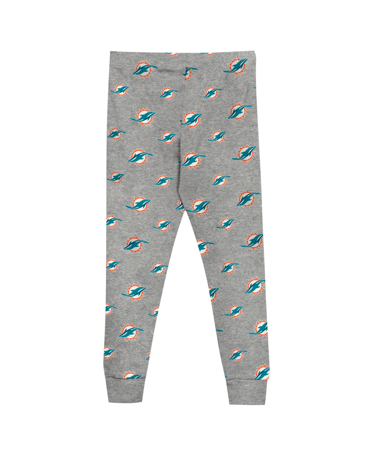 Outerstuff Preschool Heather Gray Miami Dolphins Long Sleeve T-shirt And Pants Sleep Set In Heather Gray