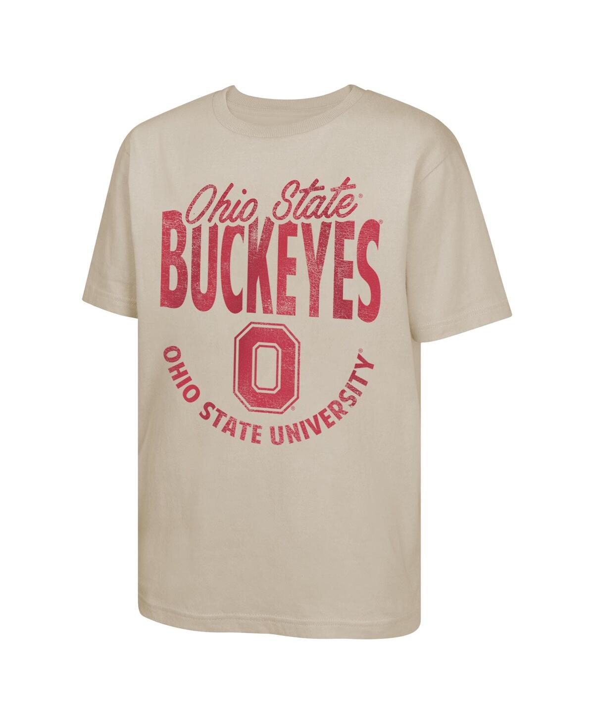 Outerstuff Big Boys And Girls Tan Ohio State Buckeyes News Flash T-shirt In Tan