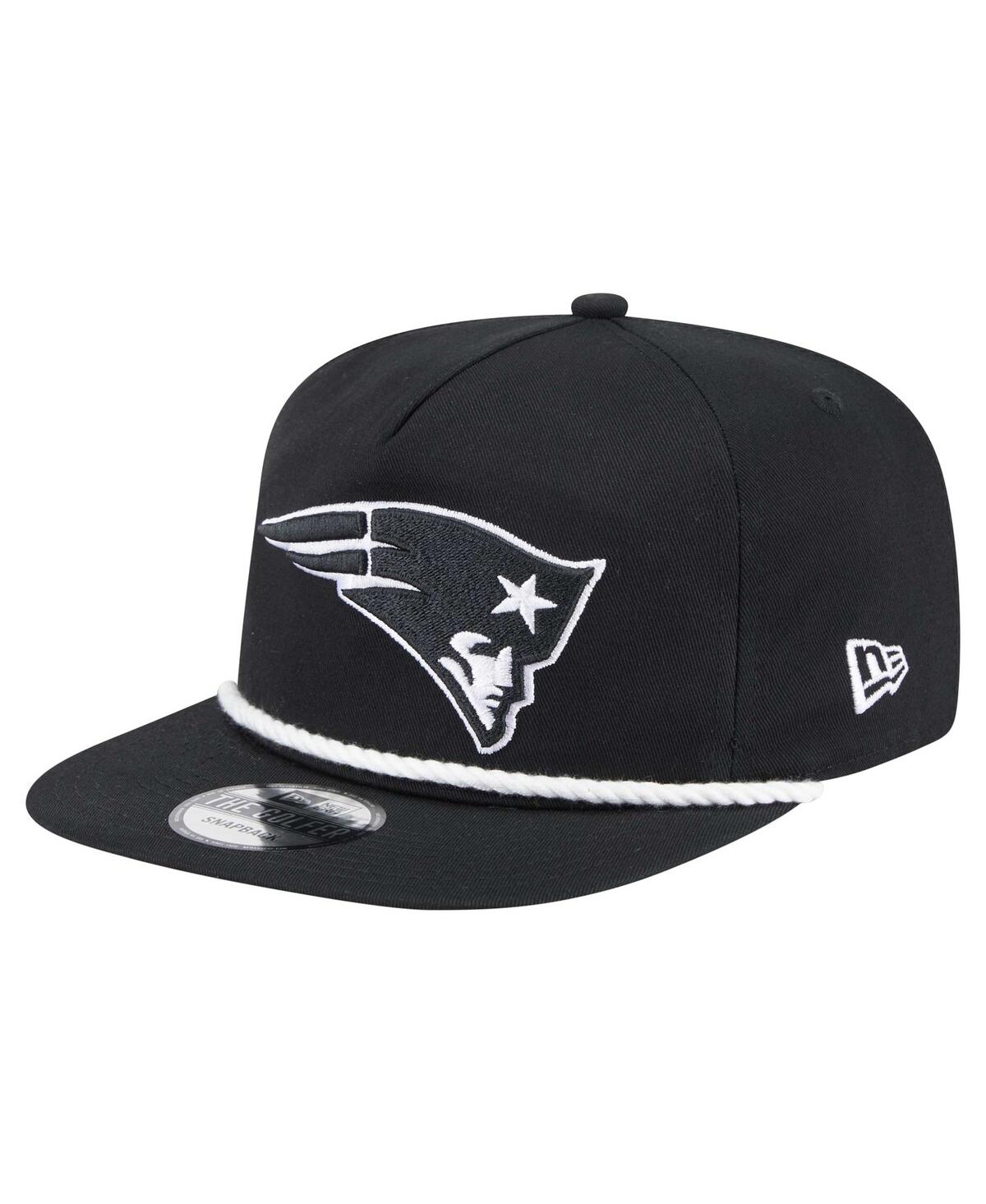 New Era Men's Black New England Patriots B-Dub Golfer Snapback Hat