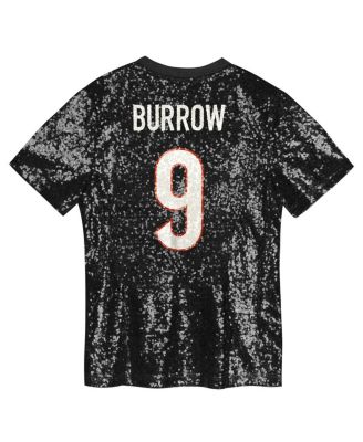 Women's Joe Burrow Black Cincinnati Bengals Player Name Number V-Neck Fashion Jersey
