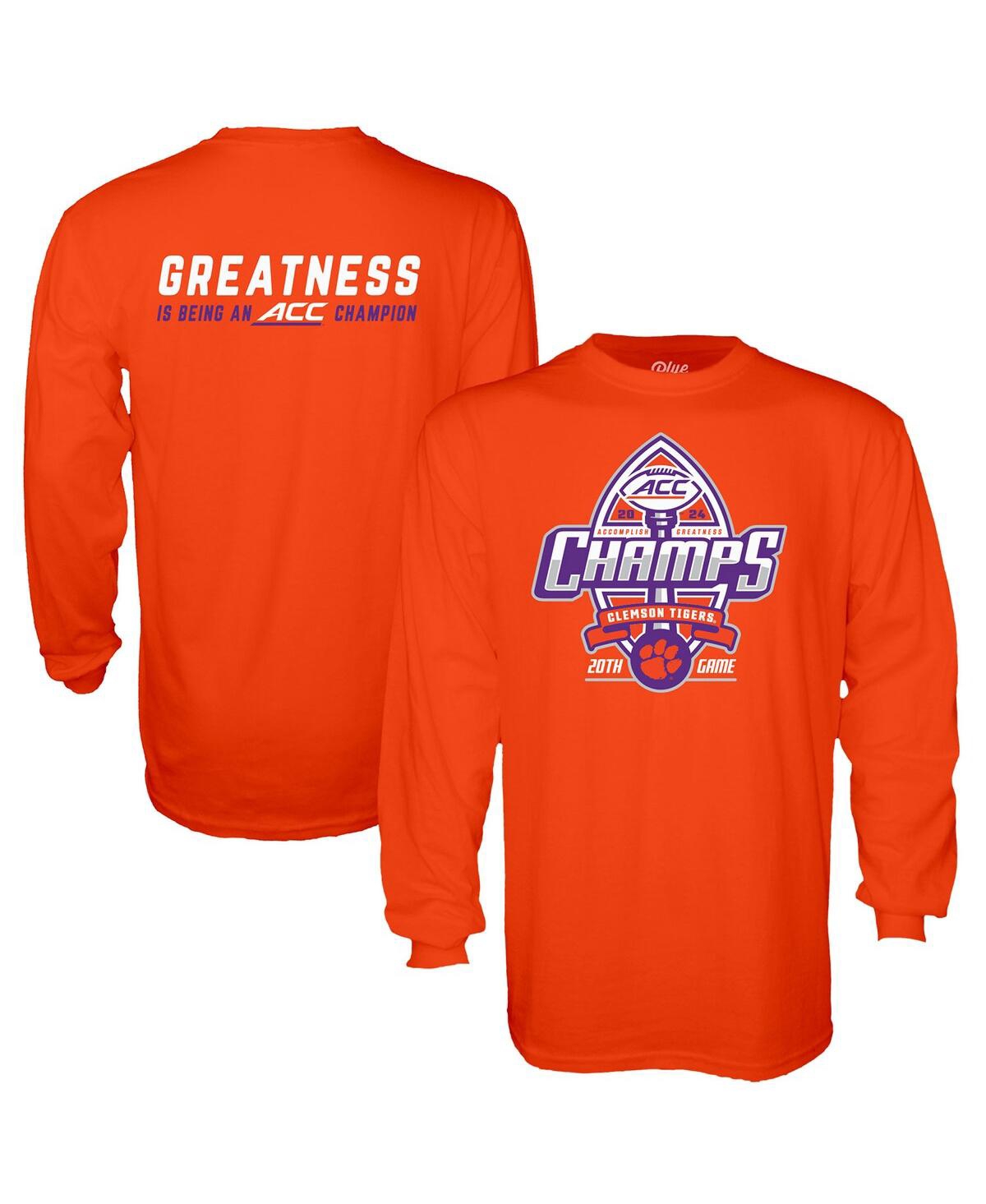 Men's Orange Clemson Tigers 2024 Acc Football Conference Champions Locker Room Long Sleeve T-Shirt - Orange