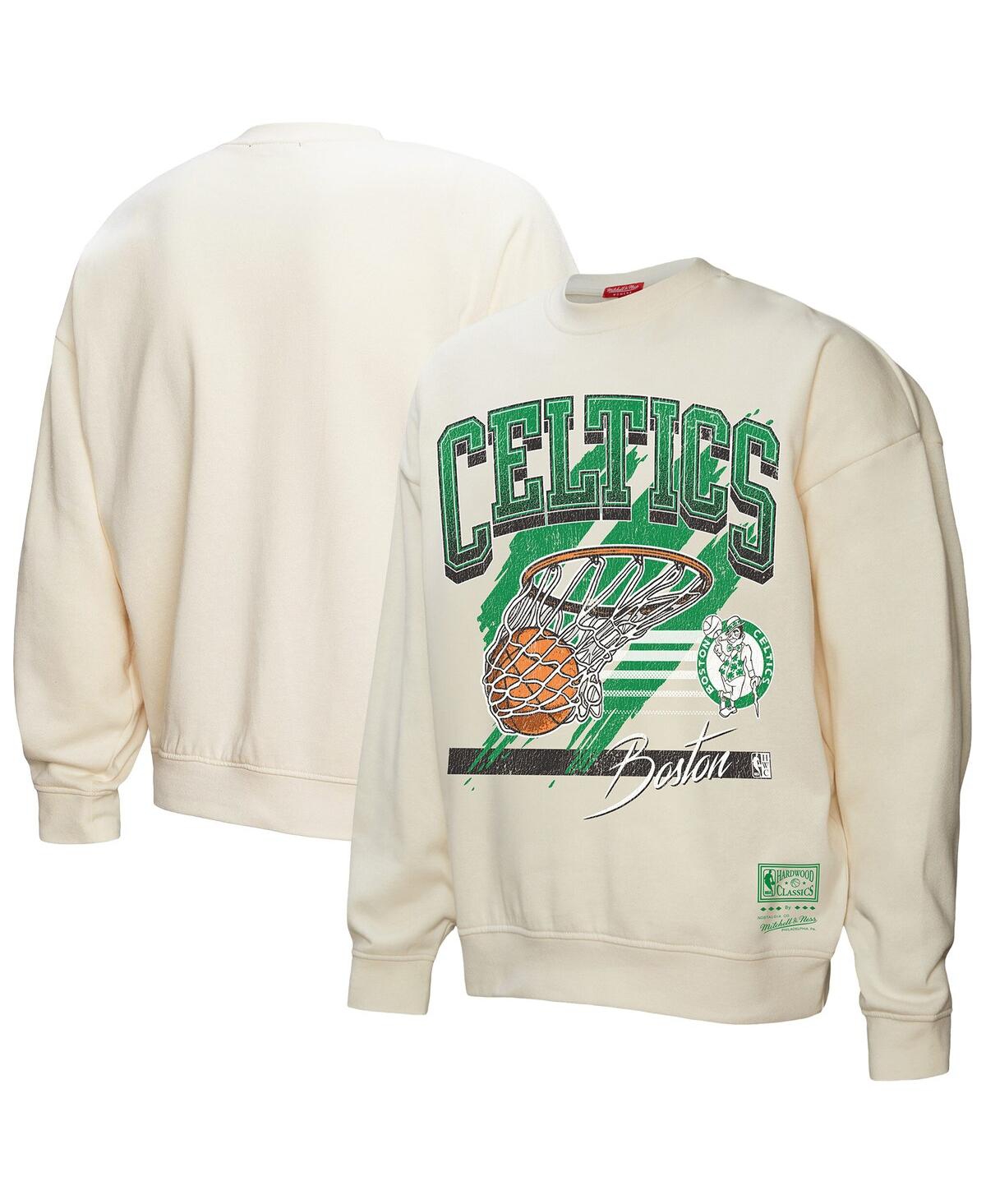 Women's Cream Boston Celtics Brush Bucket Pullover Sweatshirt - Cream