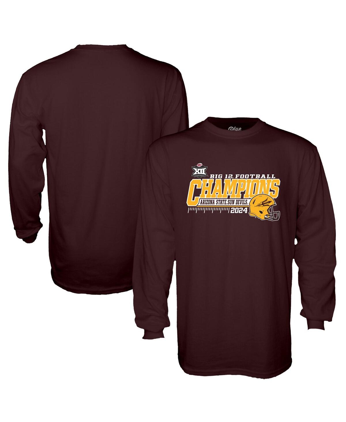 Men's Maroon Arizona State Sun Devils 2024 Big 12 Football Conference Champions Locker Room Long Sleeve T-Shirt - Maroon