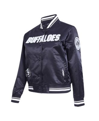 Women's Black Colorado Buffaloes Satin Cultivated Pearl Full-Snap Jacket