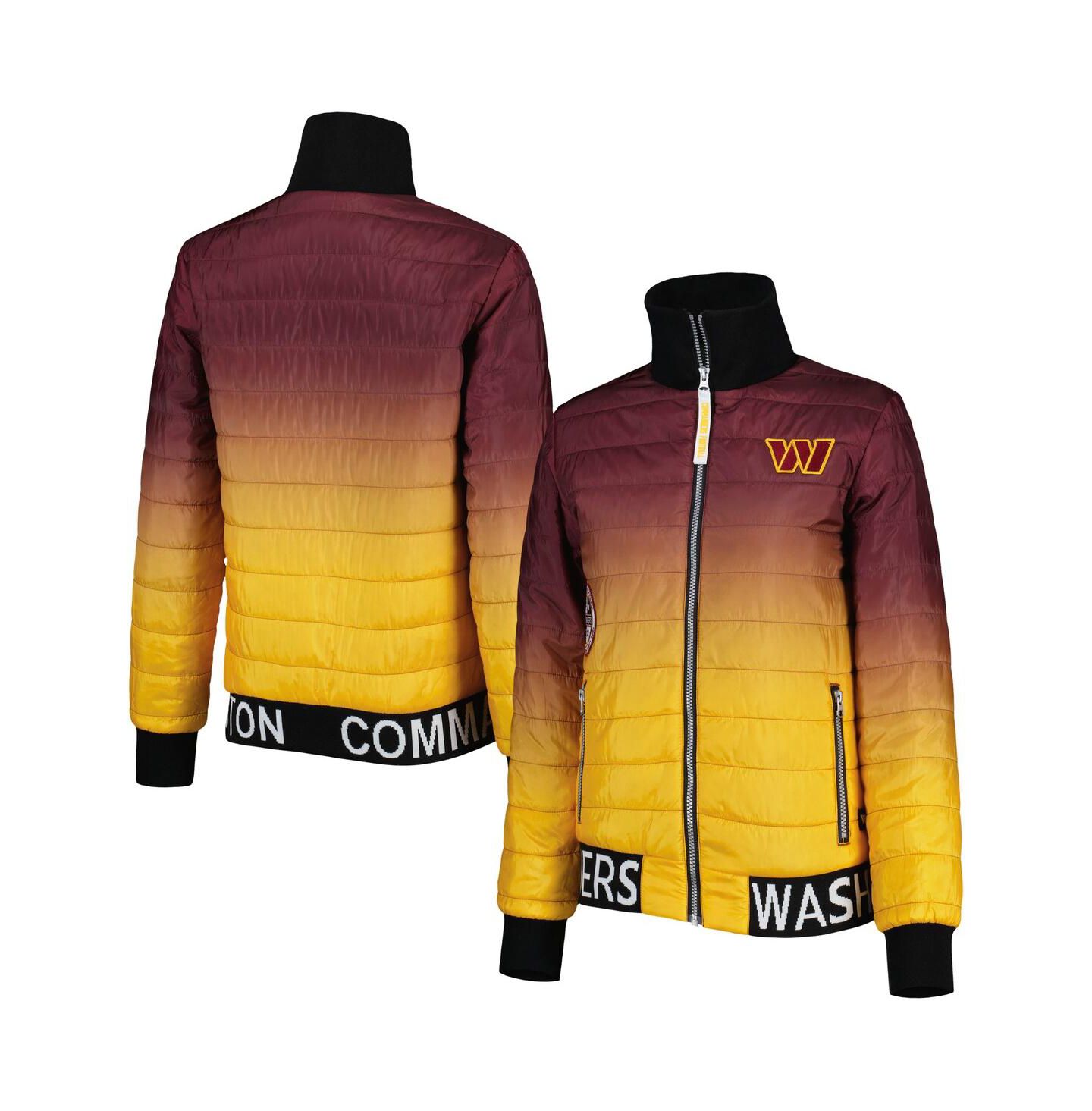 Женская куртка The Wild Collective Burgundy/Gold Washington Commanders Color Block Full-Zip Puffer — фото 1