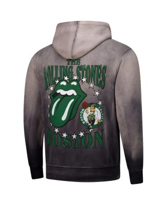 Men's and Women's Gray Rolling Stones x Boston Celtics Collab Pullover Hoodie