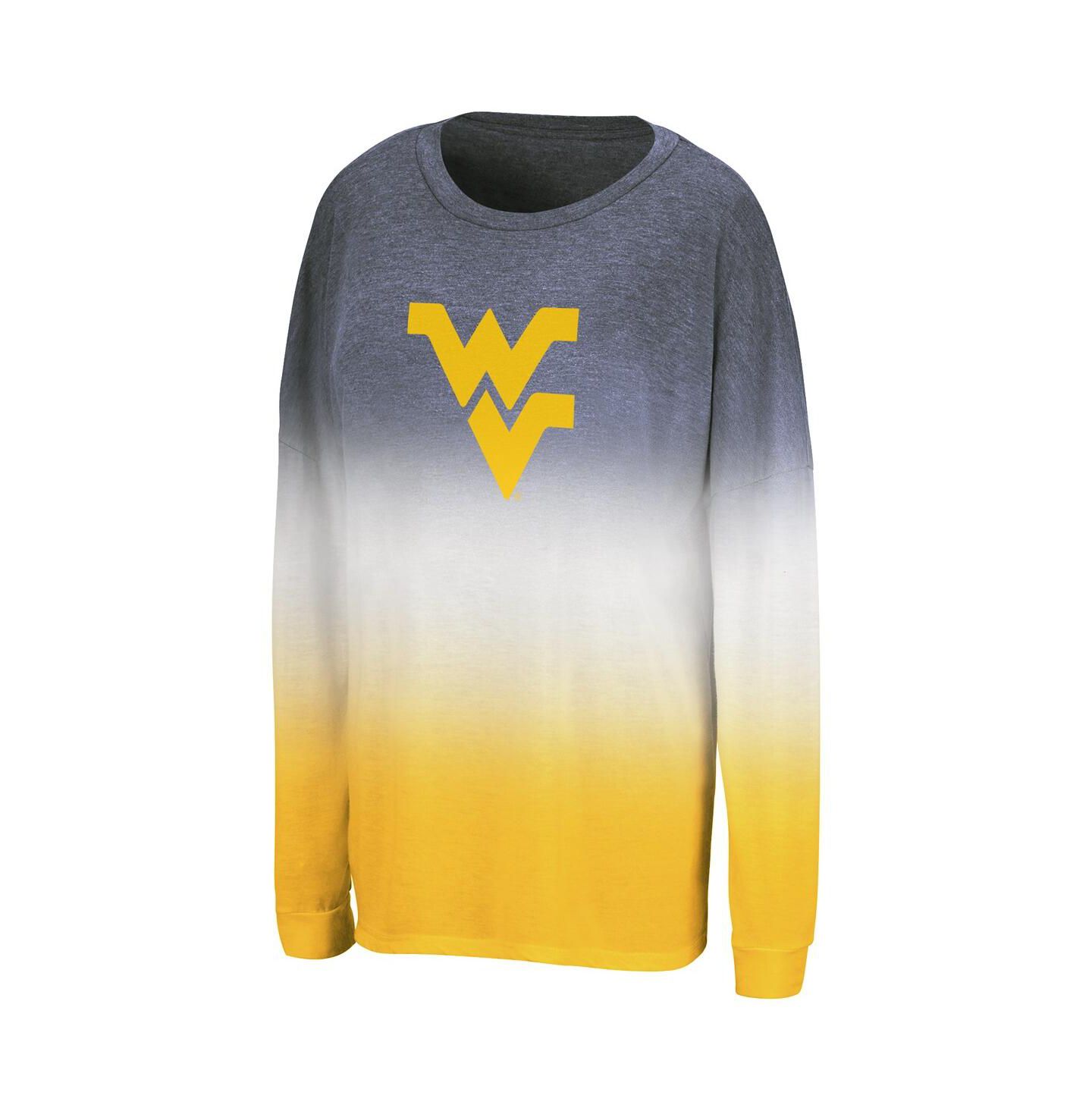 Женская футболка Colosseum Navy West Virginia Mountaineers Winkle Dip Dye Long Sleeve — фото 3
