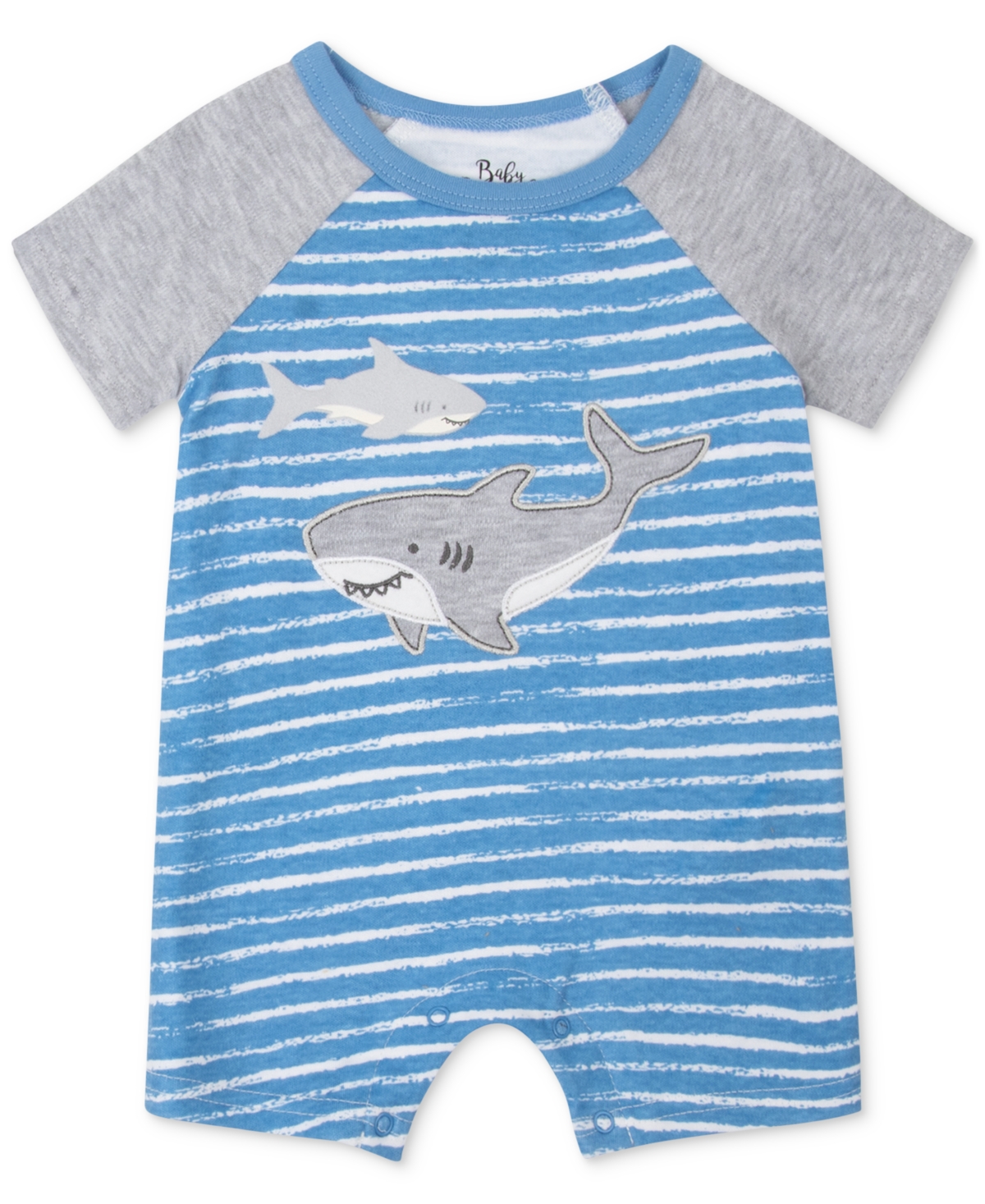 Shop Baby Essentials Baby Boys 2-pc. Shark Rompers Set In Blue