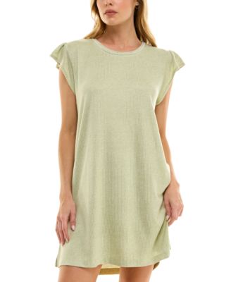 Women's Ruffled-Sleeve Short Sleepshirt