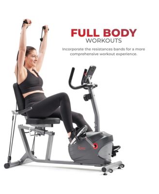 Performance Interactive Series Recumbent Exercise Bike with SunnyFit App Connectivity