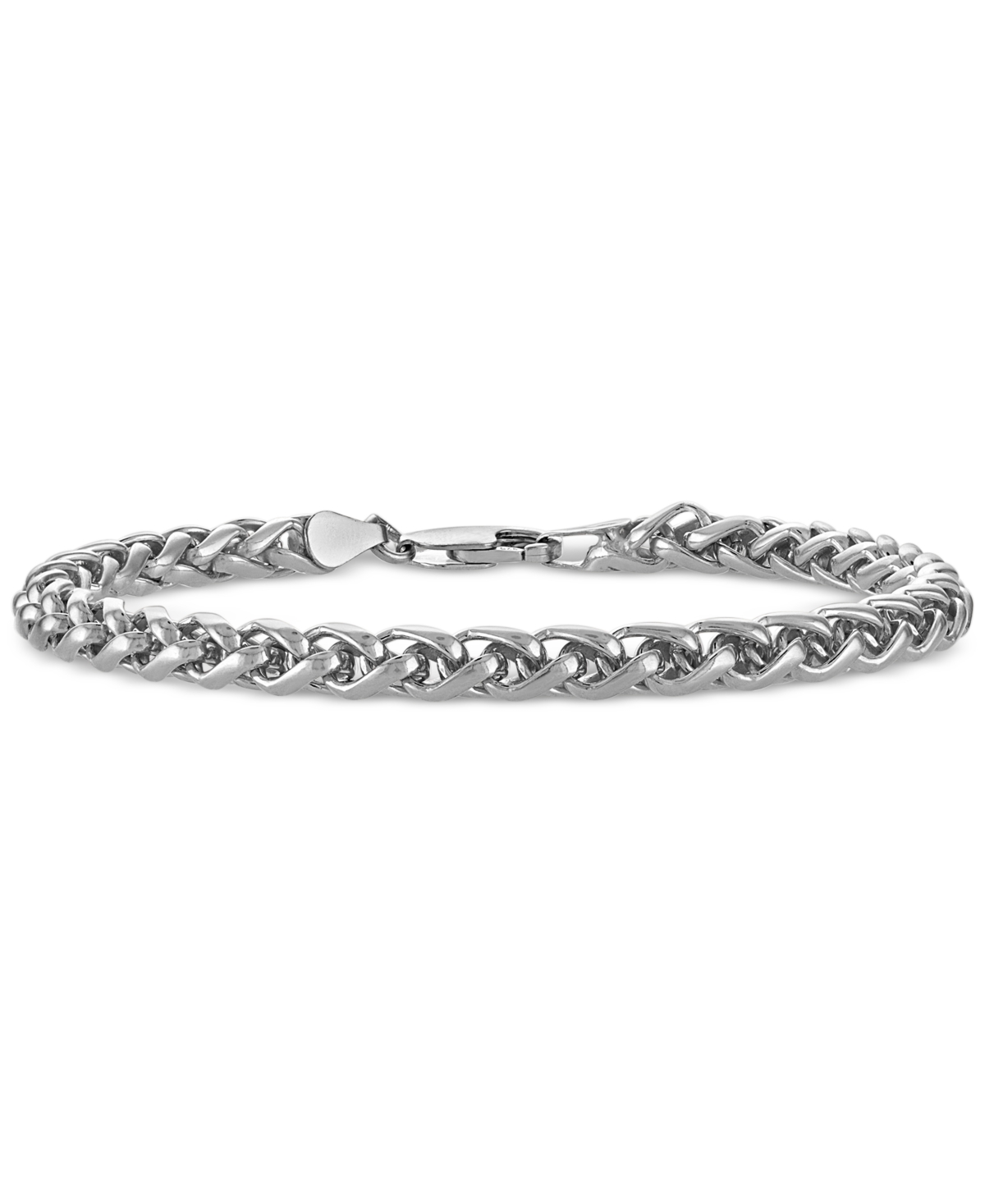 Shop Esquire Men's Jewelry 2-pc. Set Wheat Link Chain Necklace & Matching Bracelet, Set In Sterling Silver Or 14k Gold-plated S