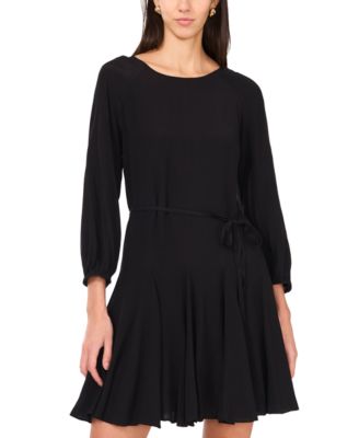 Women's Long-Sleeve Godet Dress