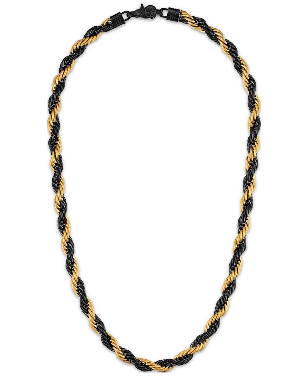Shop Esquire Men's Jewelry Intertwined Rope Link 22" Chain Necklace In Black & Gold-tone Ion-plated Stainless Steel, Exclusivel In Black,gold