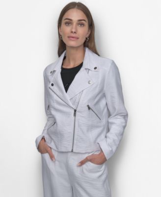 DKNY - Women's Zipper Detailed Crinkle Jacket