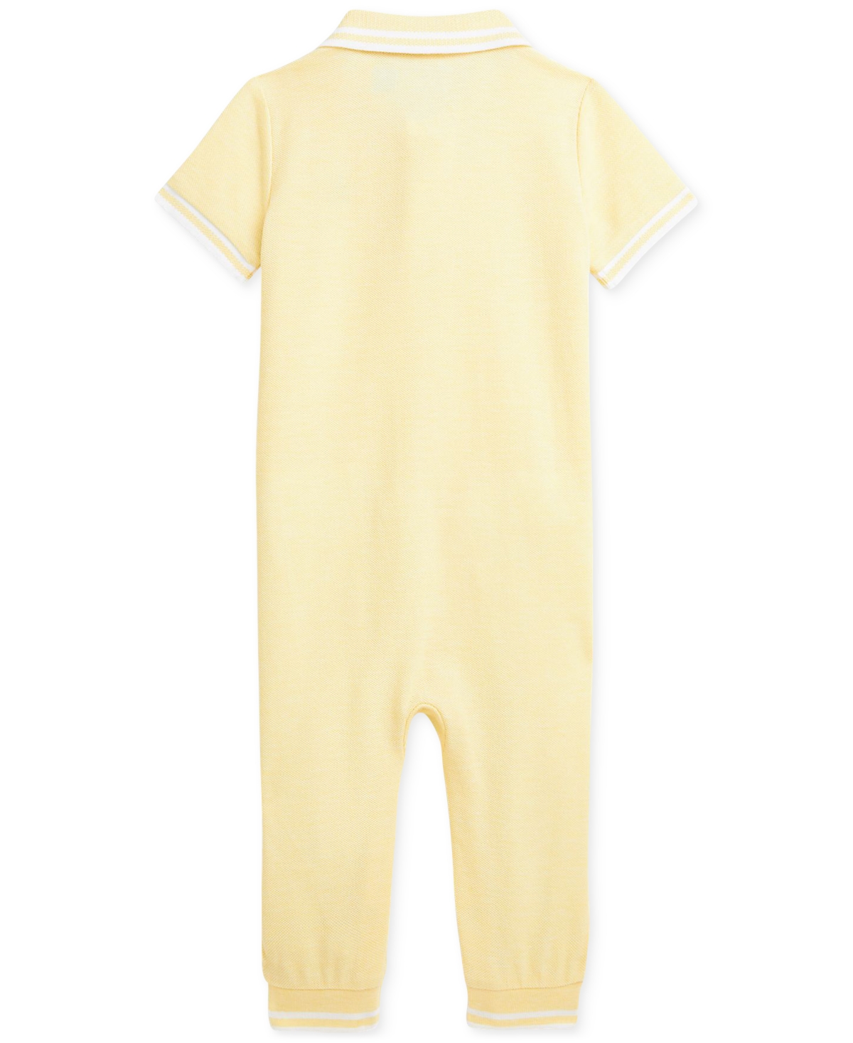 Polo Ralph Lauren Baby Collared Mesh Coverall In Yellow