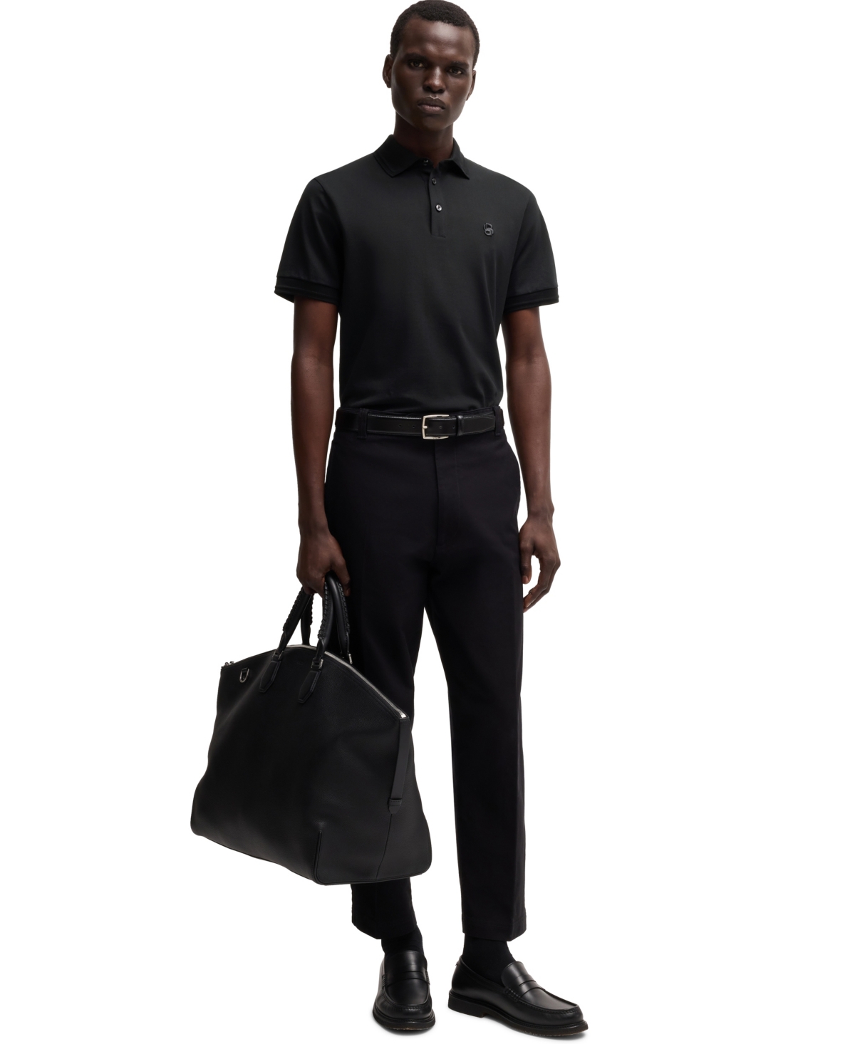 HUGO BOSS BOSS BY HUGO BOSS MEN'S DOUBLE B MONOGRAM REGULAR-FIT POLO 