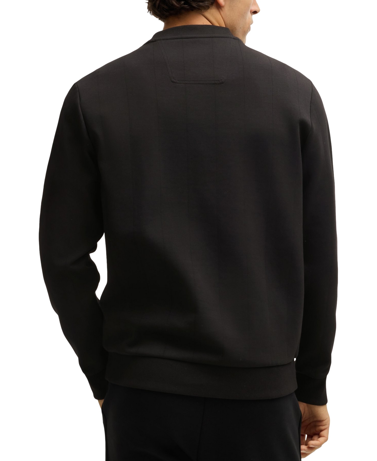 Shop Hugo Boss Boss By  Men's Drop Needle Stitching Regular-fit Sweatshirt In Black