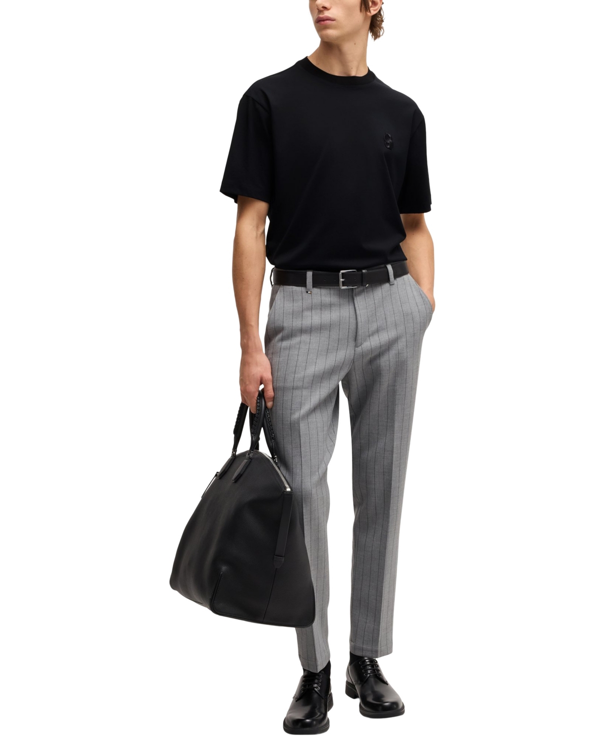 Hugo Boss Boss By  Men's Double B Monogram Relaxed-fit T-shirt In Black