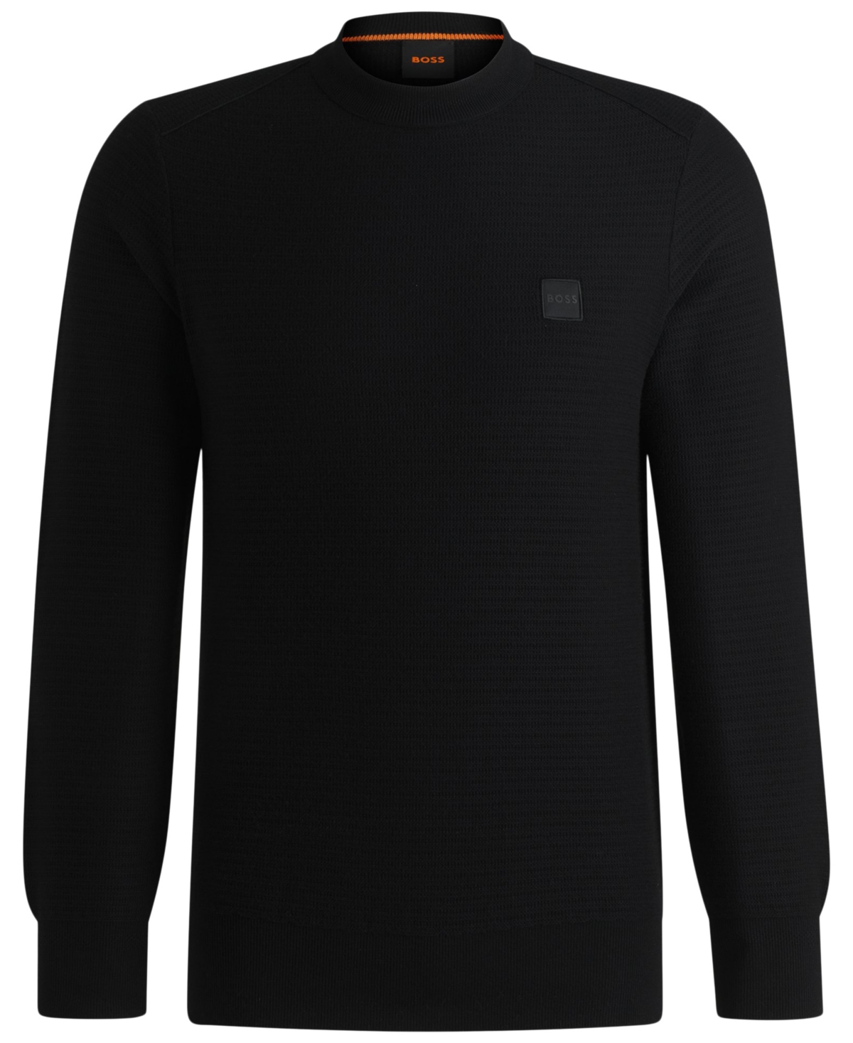 Hugo Boss Boss By  Men's Logo Patch Regular-fit Sweater In Black