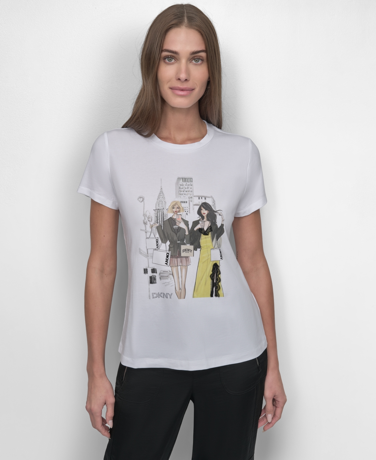 DKNY WOMEN'S SHORT-SLEEVE GRAPHIC T-SHIRT 