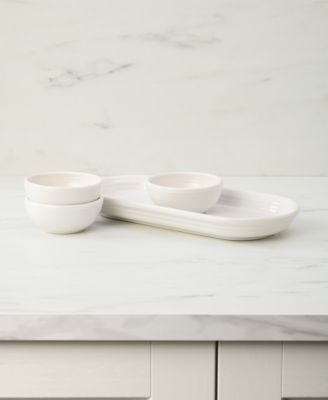White 4-Piece Condiment Set