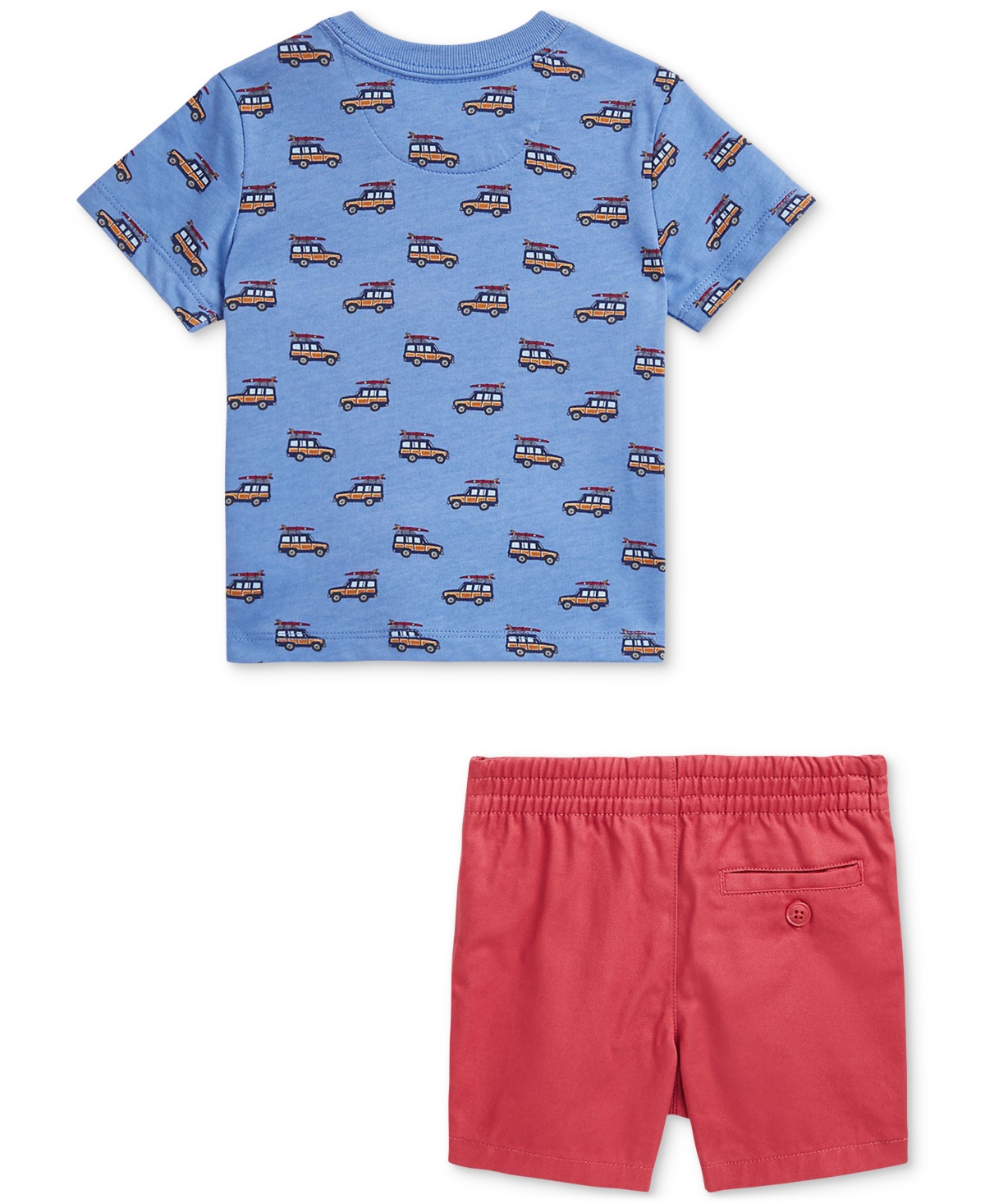 Polo Ralph Lauren Ralph Lauren Wagon Print Cotton T-shirt & Shorts Set In Multi