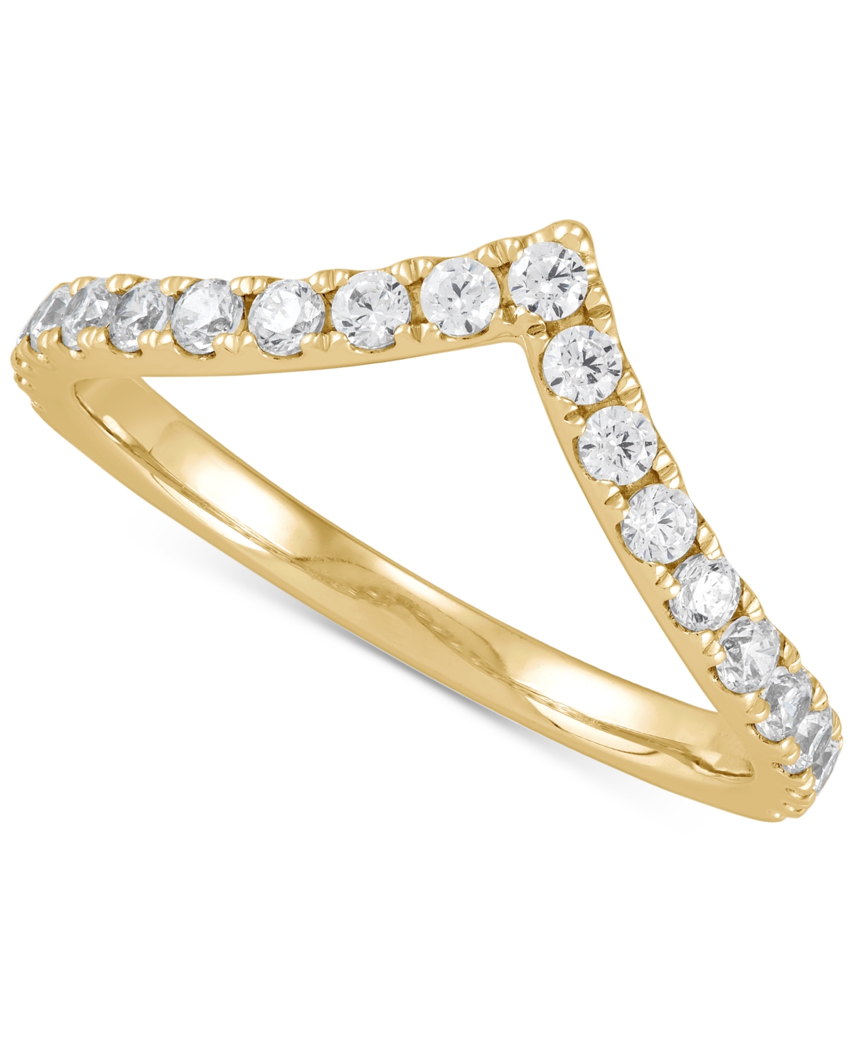 Grown With Love Igi Certified Lab Grown Chevron Band (1/2 Ct. T.w.) In 14k White Or Yellow Gold In Gold