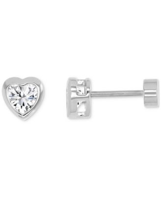Cubic Zirconia Heart Stud Earrings (3/4 ct. t.w.) in 14k Gold-Plated Sterling Silver