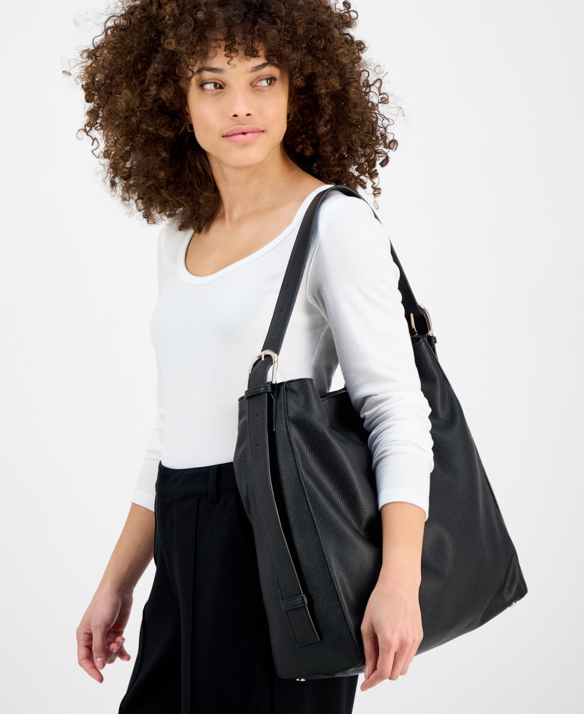 On 34th Somynn Solid Large Handbag, Exclusively At Macy's In Black