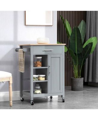 Compact Kitchen Island Cart on Wheels for Convenient and Mobile Kitchen Storage