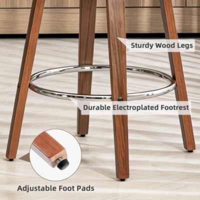 Bar Stools Set of 4, 28 Inches Modern Counter Height Bar Stools with High Back Metal Legs, Upholstered Tall Barstools for Kitchen Island, Cafe, Pub