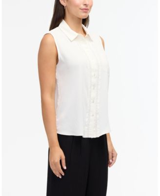 Women's Sleeveless Shirt with Bead Detail