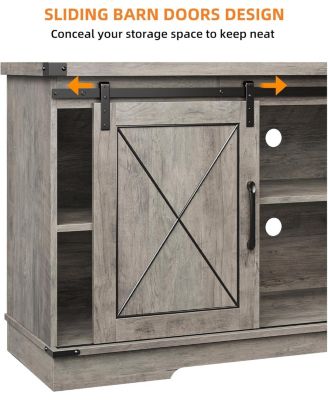 TV Stand for 65 Inch TV, Entertainment Center with Storage and Sliding Barn Doors