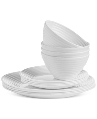 Opal Glass Spiral 12 Pc. Dinnerware Set, Service for 4, Exclusively at Macy's