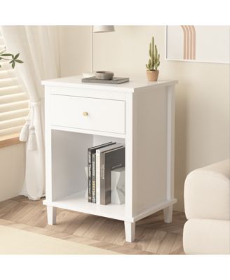 Kids Nightstand with One Drawer and One Shelf for Bedroom Storage and Organization