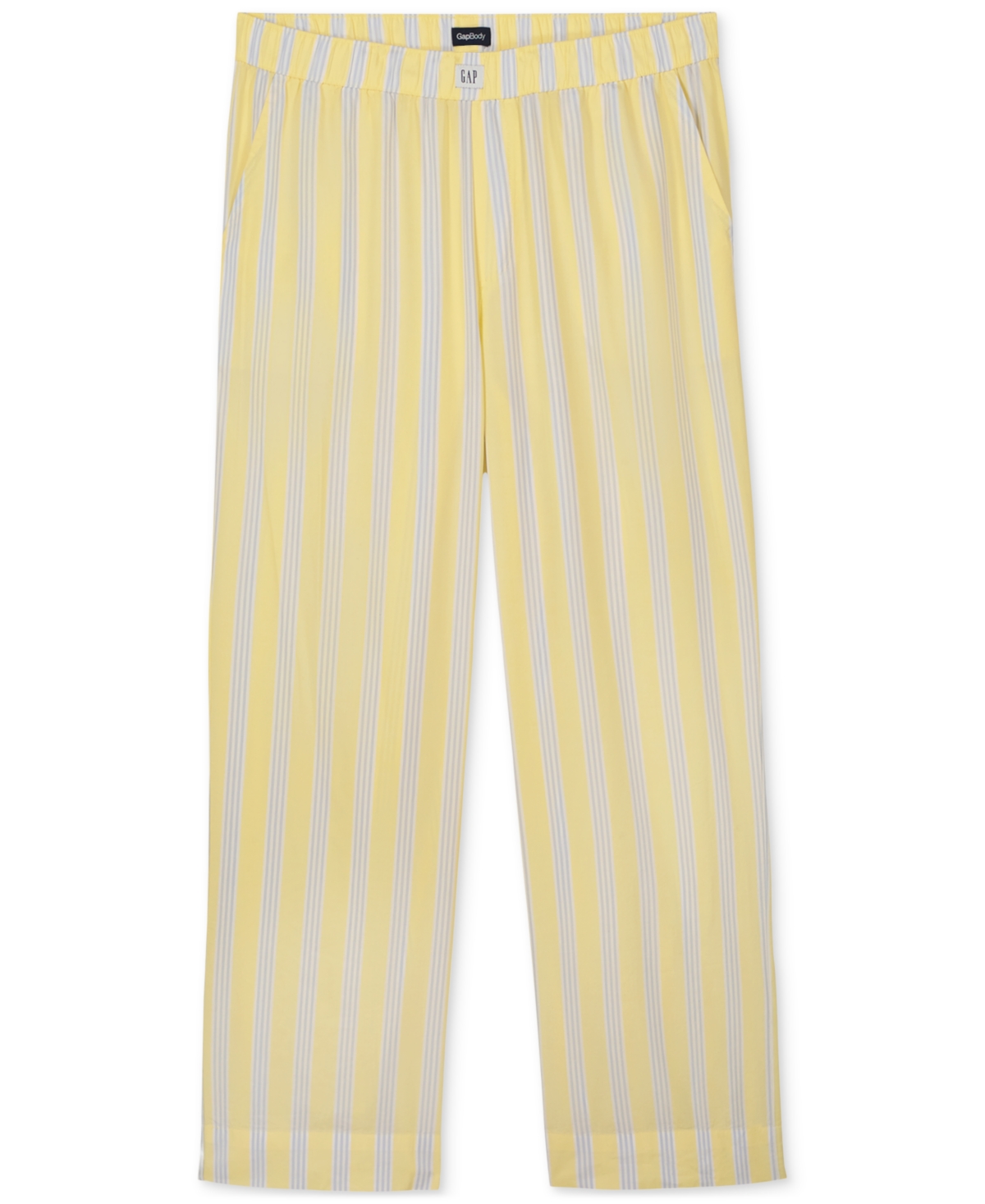 Gap Women's Striped Poplin Pajama Pants, Exclusively At Macy's In Banana Stripe