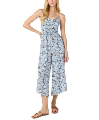Juniors' Keiko Printed Wide-Leg Jumpsuit