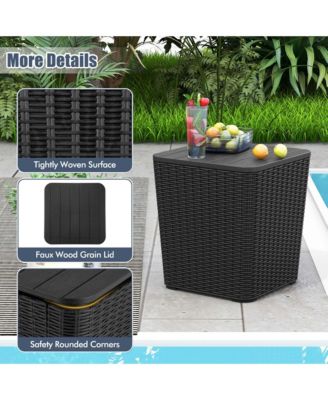 11.5 Gallon Water-proof Deck Box with Removable Lid Storage Container Side Table
