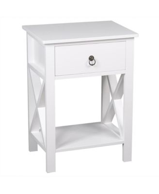 Modern Nightstand End Table with Storage for Bedroom or Living Room Organization