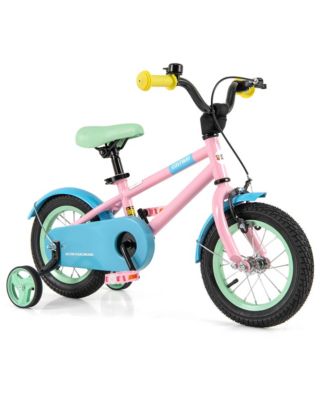 12" Kids Bike with Adjustable Saddle Handlebar Removable Training Wheels Handbrake
