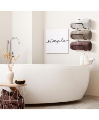 Set of 4 Wall-Mount Towel Rack - Great for Organizing Rolled Bath Towels, Washcloths, Linens (Holds 12