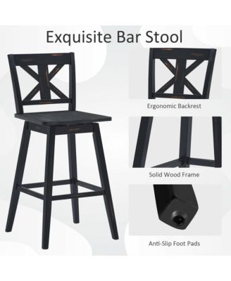 4-Pc. 29'' Swivel Counter Height Bar Stools with Footrest