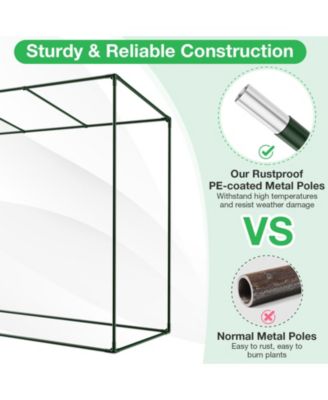 Outdoor Portable PE Cover Heavy-Duty Metal Frame Roll-up Zipper Door Walk-in Greenhouse