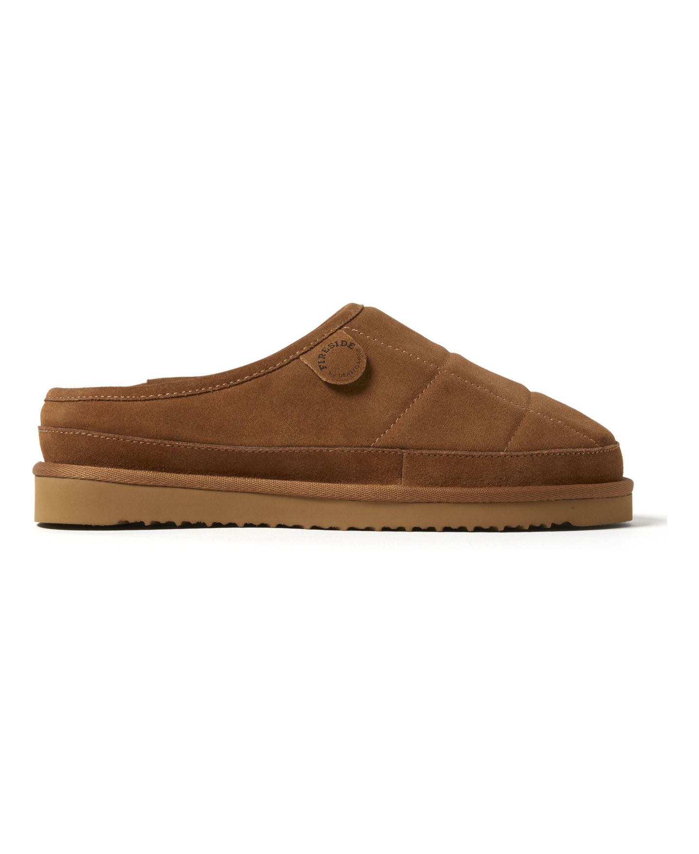Мужские сабо Dearfoams Fireside by Grafton Quilted Genuine Shearling Clog Slipper, цвет: Каштановый — фото 3