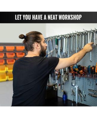 Garage Organizer Bins, 30PC Wall Mount Storage Small Parts Bins With Peg Board And Install Screws, Store Your Nuts, Bolts, Screws, Nails, Beads