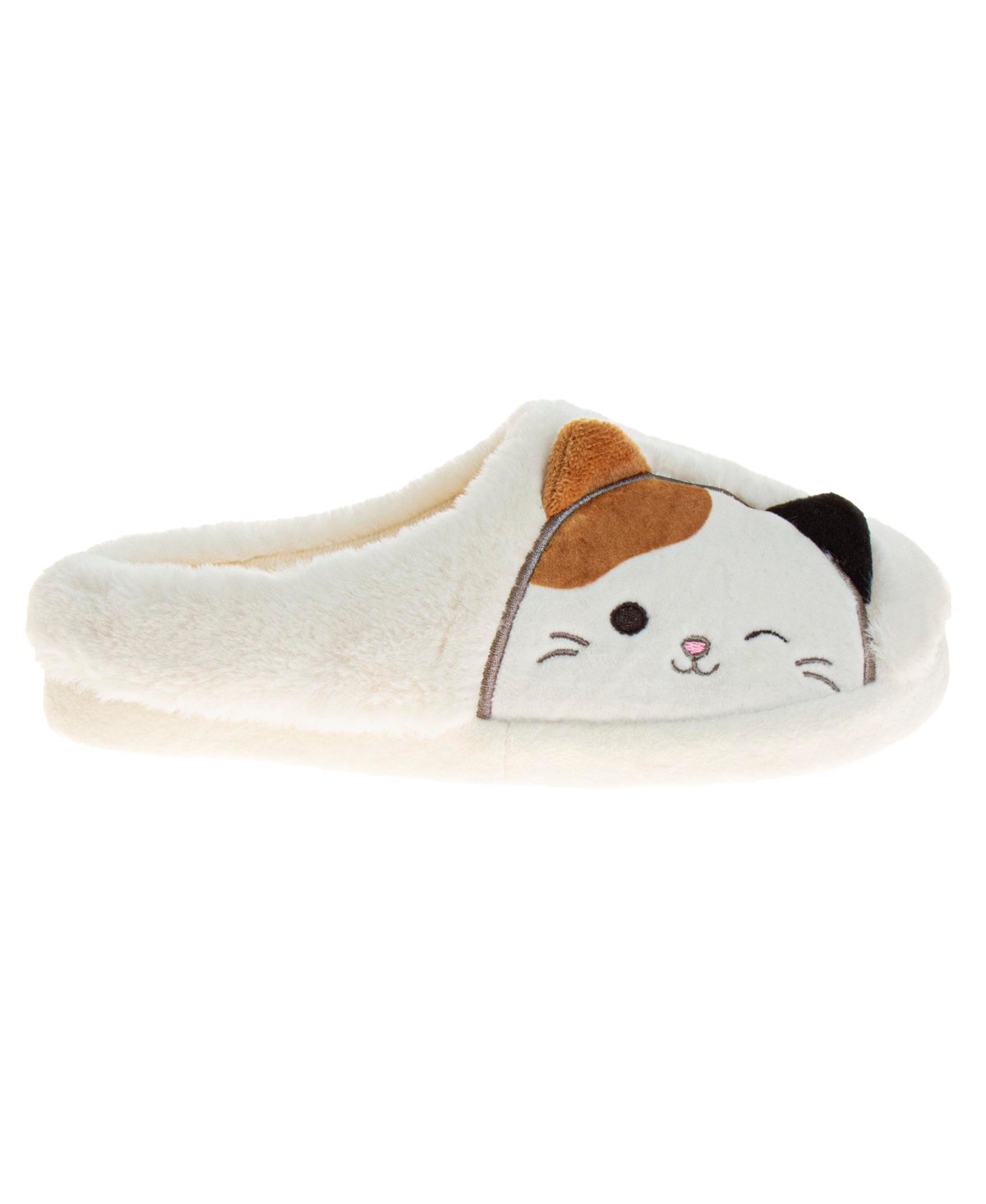 Squishmallows Little And Big Girls Cameron The Cat House Slippers In Beige