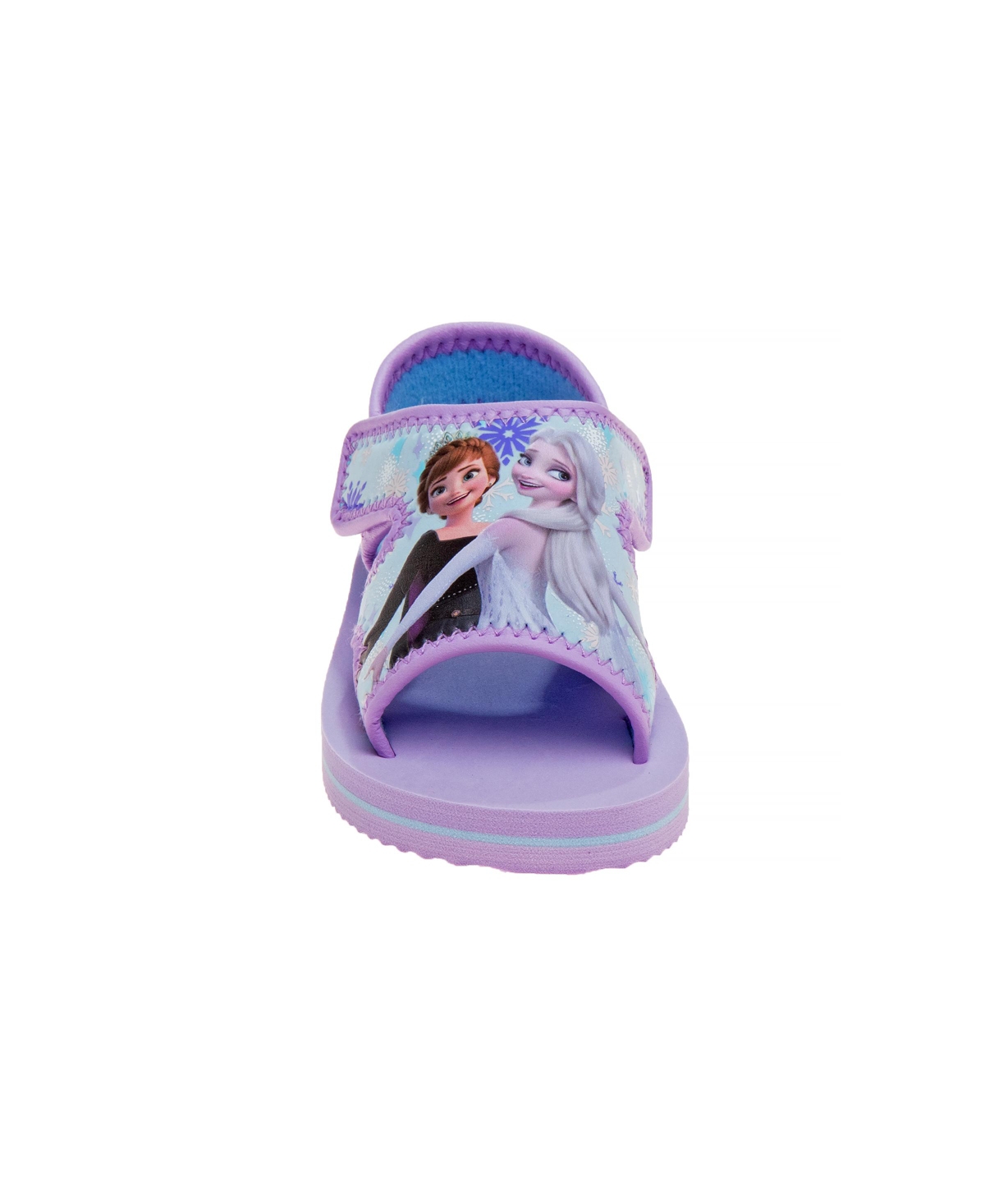 Disney Toddler And Little Girls Frozen Anna And Elsa Dual Sizes Hook And Loop Sandals In Purple