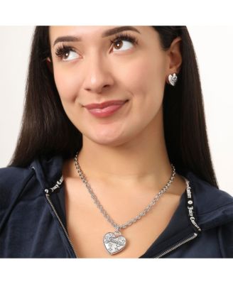 Silver-Tone Heart Pendant Necklace