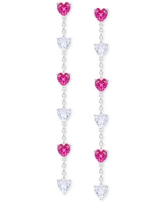 Lab Created Ruby (5-1/2 ct. t.w.) & White Sapphire (5-1/2 ct. t.w.) Heart Necklace, Bracelet & Earrings in Sterling Silver
